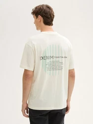 TOM TAILOR T-Shirt Weiß/Beige/Khaki/Creme