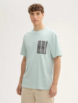 TOM TAILOR T-Shirt Hellgrün/Grün/Hellblau/Blau/Türkis