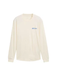 TOM TAILOR Denim T-Shirt Langarmshirt Creme/Khaki/Weiß/Beige