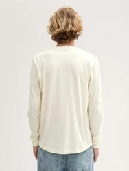 TOM TAILOR Denim T-Shirt Langarmshirt Creme/Khaki/Weiß/Beige