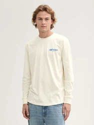 TOM TAILOR Denim T-Shirt Langarmshirt Creme/Khaki/Weiß/Beige