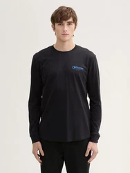 TOM TAILOR Denim T-Shirt Langarmshirt Schwarz/Dunkelblau