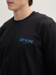 TOM TAILOR Denim T-Shirt Langarmshirt Schwarz/Dunkelblau