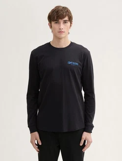TOM TAILOR Denim T-Shirt Langarmshirt Schwarz/Dunkelblau