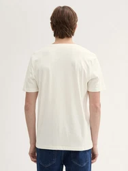 TOM TAILOR Denim T-Shirt mit Print Weiß/Creme/Khaki/Beige