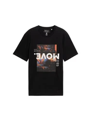 TOM TAILOR Denim T-Shirt mit Print Gelb/Schwarz/Grau