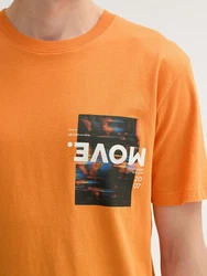 TOM TAILOR Denim T-Shirt mit Print Gelb/Orange