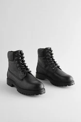 Next Lederstiefel zum Schnüren (1-tlg) Schwarz