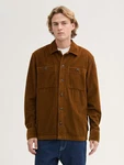 TOM TAILOR Denim Langarmhemd Relaxed Cord Overshirt Orange/Braun/Dunkelbraun/Beige