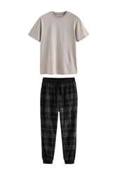 Next Pyjama Motionflex Schlafanzug (2 tlg) Beige/Grau/Khaki/Hellgrau