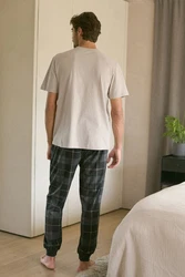 Next Pyjama Motionflex Schlafanzug (2 tlg) Beige/Grau/Khaki/Hellgrau