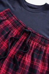 Next Pyjama Motionflex Schlafanzug (2 tlg) Dunkelblau/Dunkelrot/Rot/Lila