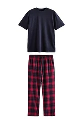 Next Pyjama Motionflex Schlafanzug (2 tlg) Dunkelblau/Dunkelrot/Rot/Lila