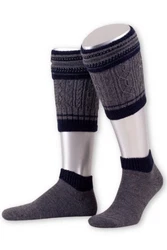 Lusana Trachtensocken Flackstrick-Loferl (L2451) anthrazit/jgeroliv/marine (L2451)