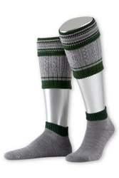 Lusana Trachtensocken Flachstrick-Loferl (L2451) jgeroliv/anthrazit/mittelgrau/tanne (L2451)
