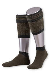 Trachtensocken Flachstrick-Loferl - L2451 - jgeroliv/anthrazit, mittelgrau/tanne
