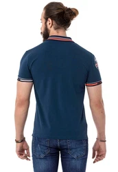 Cipo & Baxx Poloshirt Hellblau/Dunkelblau/Rot/Schwarz
