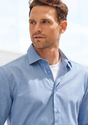 H.I.S Langarmhemd Regular-fit Dunkelblau/Blau/Hellblau