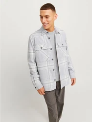 Jack & Jones Langarmhemd JPRRaymond Grau/Hellgrau/Creme/Weiß