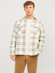 Jack & Jones Langarmhemd JPRRaymond braun/dunkelbraun/weiß