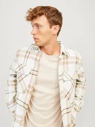 Jack & Jones Langarmhemd JPRRaymond braun/dunkelbraun/weiß