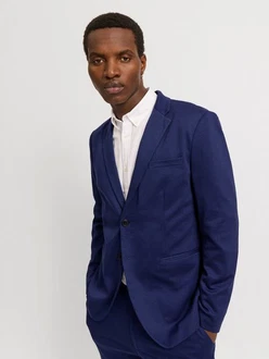 JACK & JONES Sakko 'JPRJaxon' Dunkelblau/Blau/Hellblau