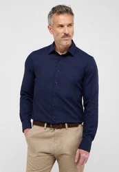 Eterna Langarmhemd SLIM FIT NON IRON Dunkelblau