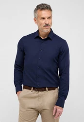 Eterna Langarmhemd SLIM FIT NON IRON Dunkelblau