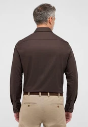Eterna Langarmhemd SLIM FIT NON IRON Dunkelbraun/Braun/Khaki/Grau