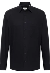 Eterna Langarmhemd COMFORT FIT NON IRON Dunkelblau/Schwarz