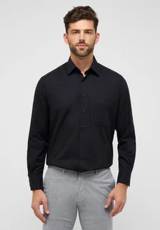Eterna Langarmhemd COMFORT FIT NON IRON Dunkelblau/Schwarz