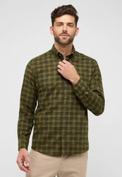 Eterna Langarmhemd MODERN FIT Dunkelgrün/Grün