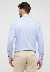 Eterna Langarmhemd MODERN FIT NON IRON Hellblau/Blau