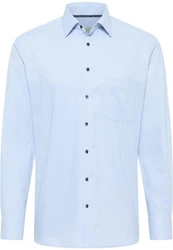 Eterna Langarmhemd MODERN FIT NON IRON Hellblau/Blau