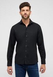 Eterna Langarmhemd MODERN FIT EASY IRON Schwarz