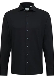 Eterna Langarmhemd MODERN FIT EASY IRON Schwarz