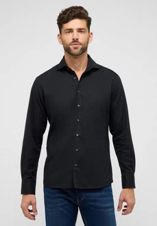 Eterna Langarmhemd MODERN FIT EASY IRON Schwarz