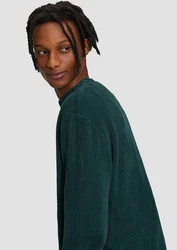 QS Strickpullover Dunkelgrün/Grün/Türkis
