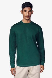 Next Langarmshirt Relaxed Fit Dunkelgrün/Grün/Türkis Next Langarmshirt Relaxed Fit Dunkelgrün/Grün/Türkis