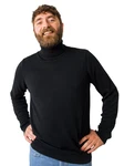 HONEST BASICS Rollkragenpullover Schwarz/Rot