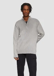 QS Strickpullover mit Reißverschluss hellgrau