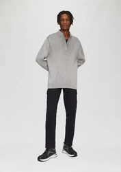 QS Strickpullover mit Reißverschluss hellgrau