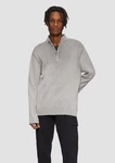 QS Strickpullover mit Reißverschluss hellgrau