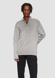 QS Strickpullover mit Reißverschluss hellgrau
