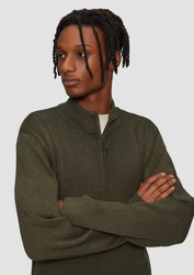 QS Strickpullover mit Reißverschluss Dunkelgrün