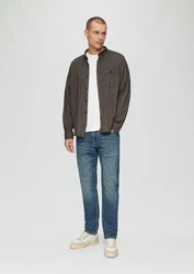 s.Oliver Langarmhemd Regular Fit Button-Down-Kragen Dunkelgrün/Khaki/Braun/Grau/Dunkelgrau
