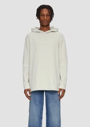 Langarmshirt Longsleeve mit Kapuze und Rippstruktur