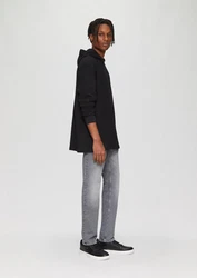 QS Strickpullover Langarmshirt Longsleeve mit Kapuze Schwarz