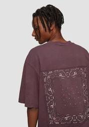 QS Kurzarmshirt Loose Fit mit Rückenprint Lila/Dunkelrot/Rosa/Bordeaux