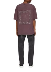 QS Kurzarmshirt Loose Fit mit Rückenprint Lila/Dunkelrot/Rosa/Bordeaux